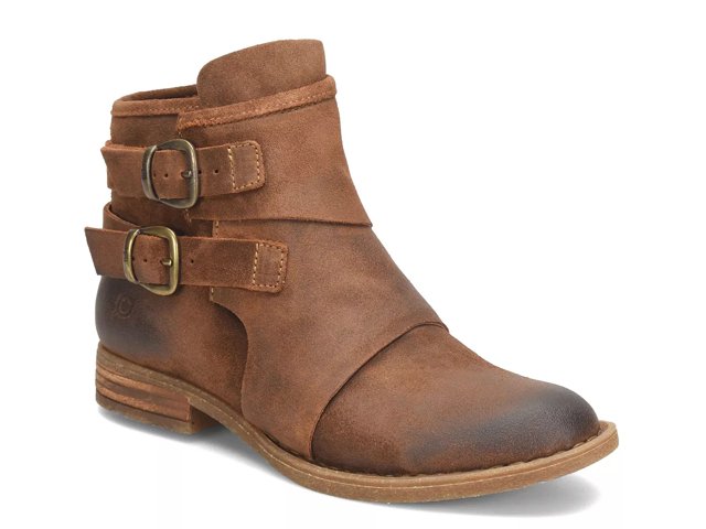 Born Moraga Women s Distressed Suede Buckled Booties