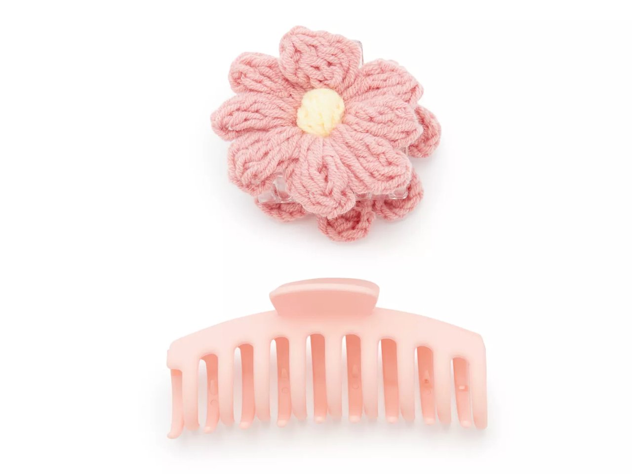 Kelly & Katie Yarn Flower Claw Hair Clip Set - 2 Pack