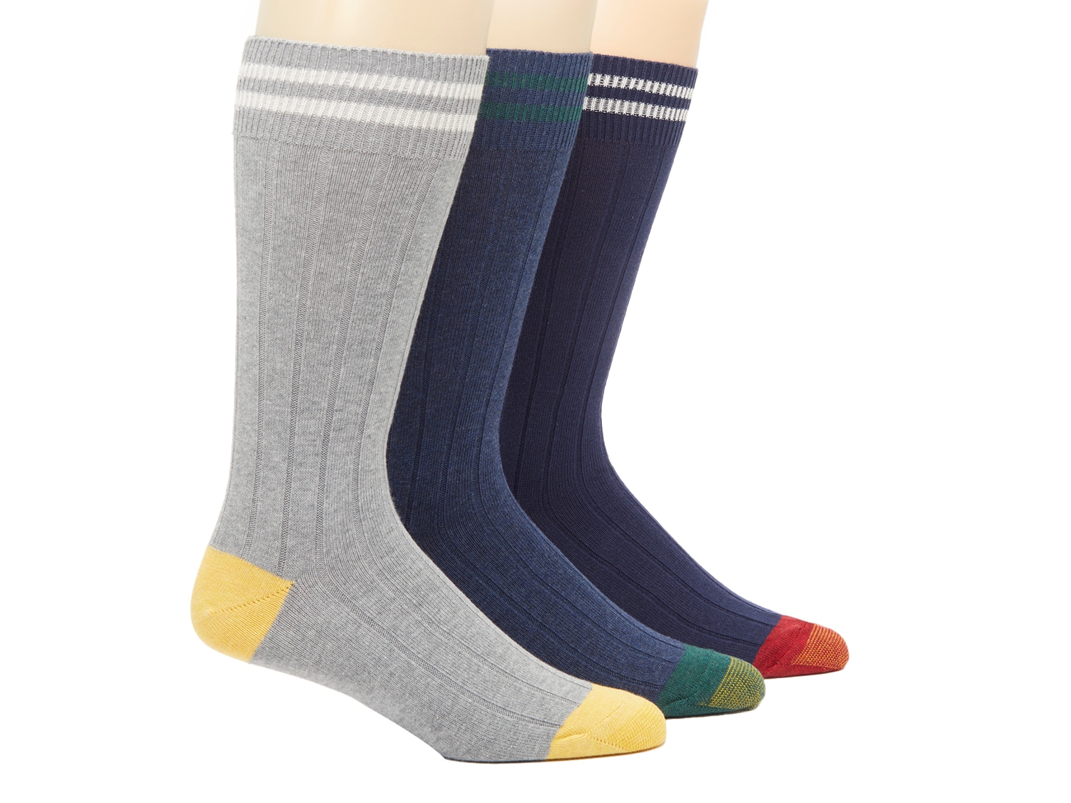 Gold Toe Hampton Stripe Men's Crew Socks - 3 Pack - Free Shipping