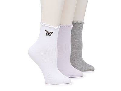 Women's Floral Print 3pk Crew Socks - A New Day™ Ivory/Heather Brown 4-10 -  Yahoo Shopping