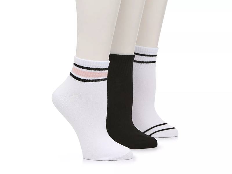 Stripes & Solid Ankle Socks -3 Pack