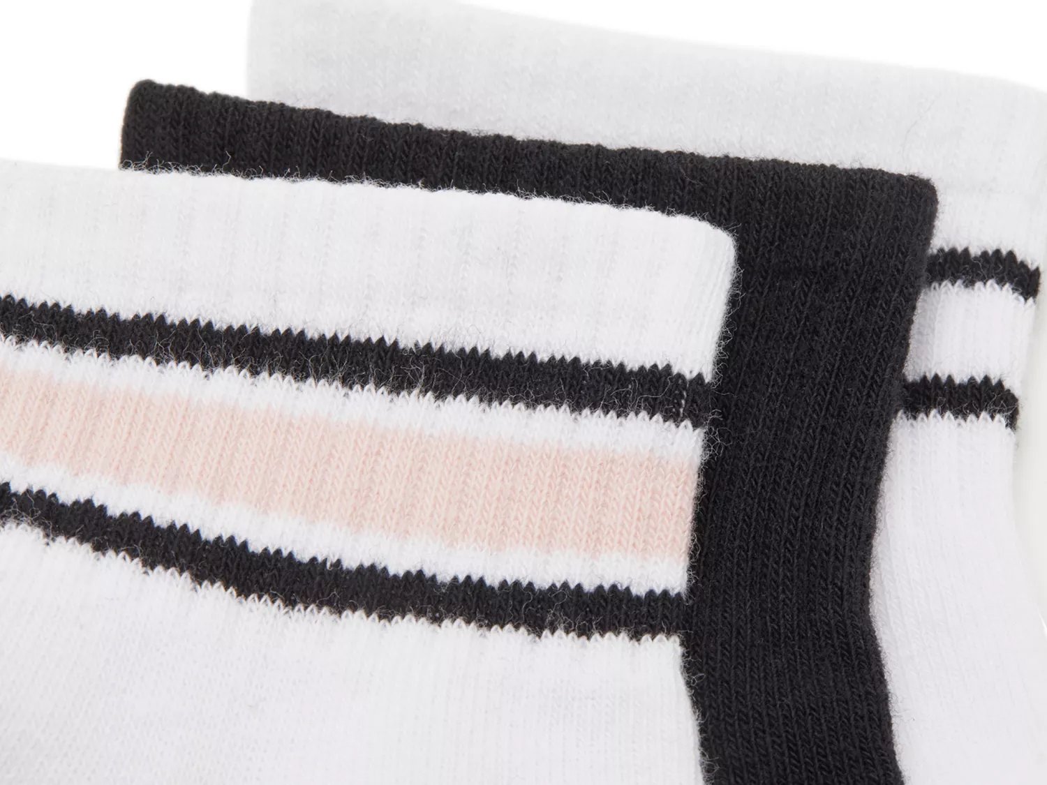 Stripes & Solid Ankle Socks -3 Pack