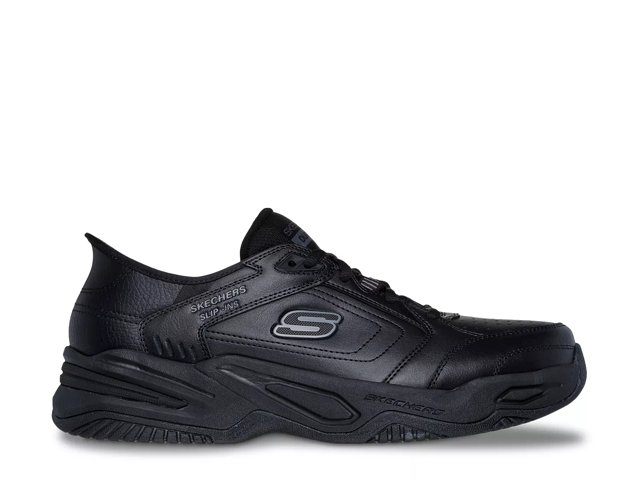 Skechers mens black shoes on sale