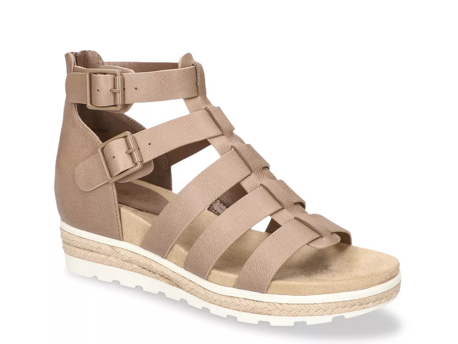 Easy Street Wide Width Simone Gladiator Sandal | Women's | Taupe | Size 8 | Sandals