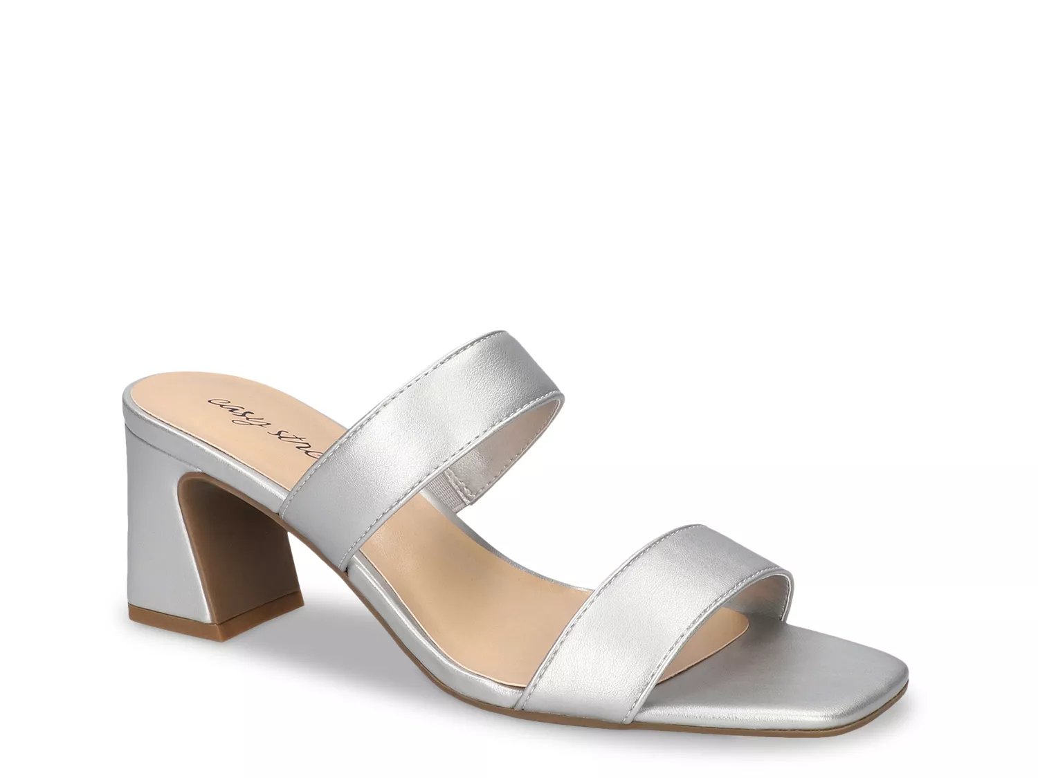 Easy Street Wide Width Clovelle Sandal | Women's | Silver Metallic | Size 6 | Sandals