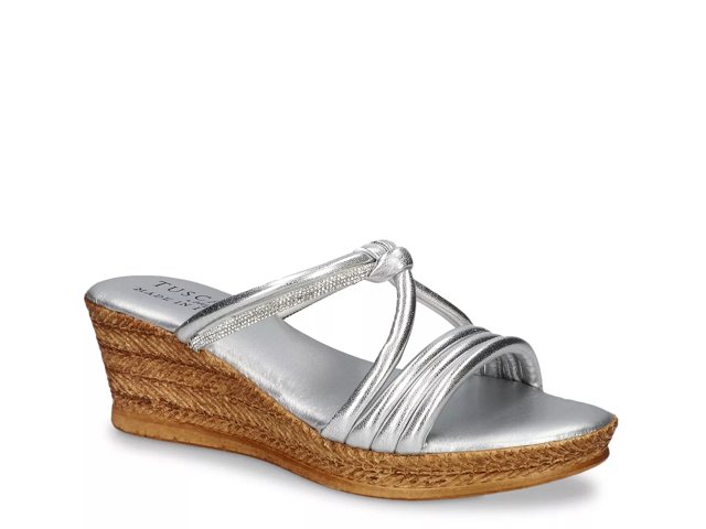 Dsw silver shop wedge sandals