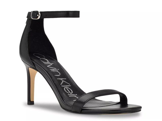 Calvin klein black strappy heels online