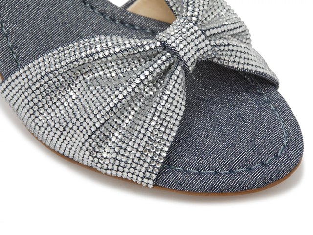 Jessica Simpson Rozin Sandal Women s Dark Denim Blue Silver Size 11 Heels Sandals Ankle Strap