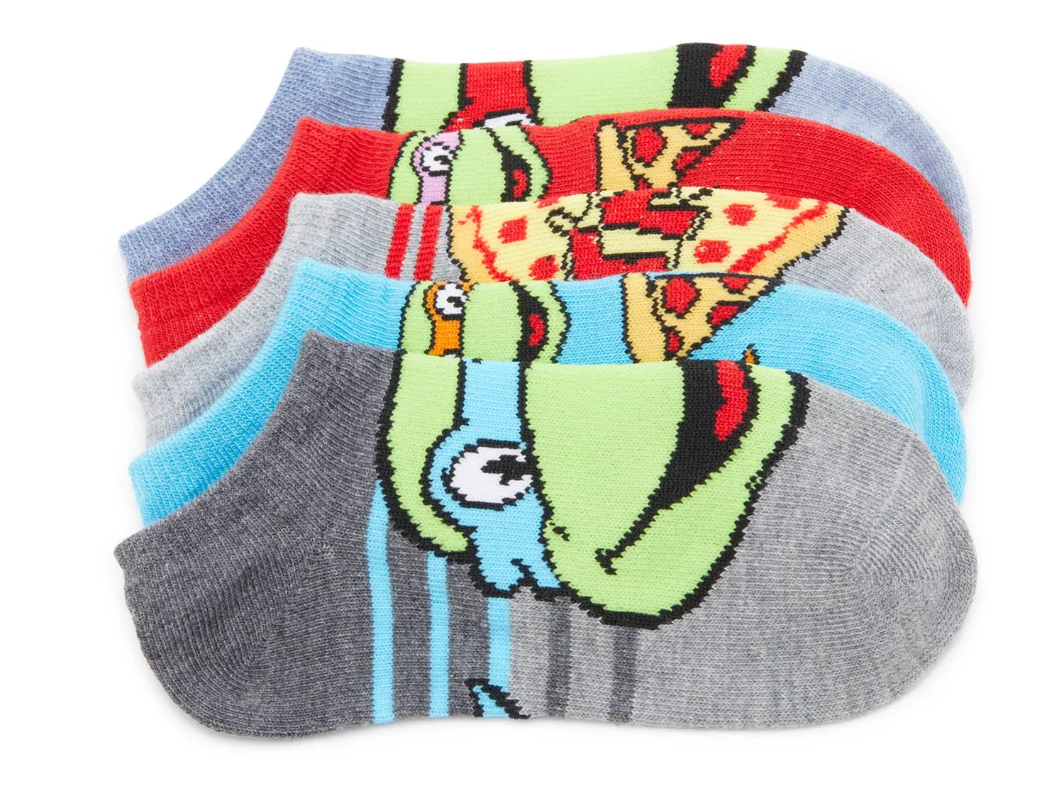 Teenage Mutant Ninja Turtles Kids' No Show Socks - 5 Pack