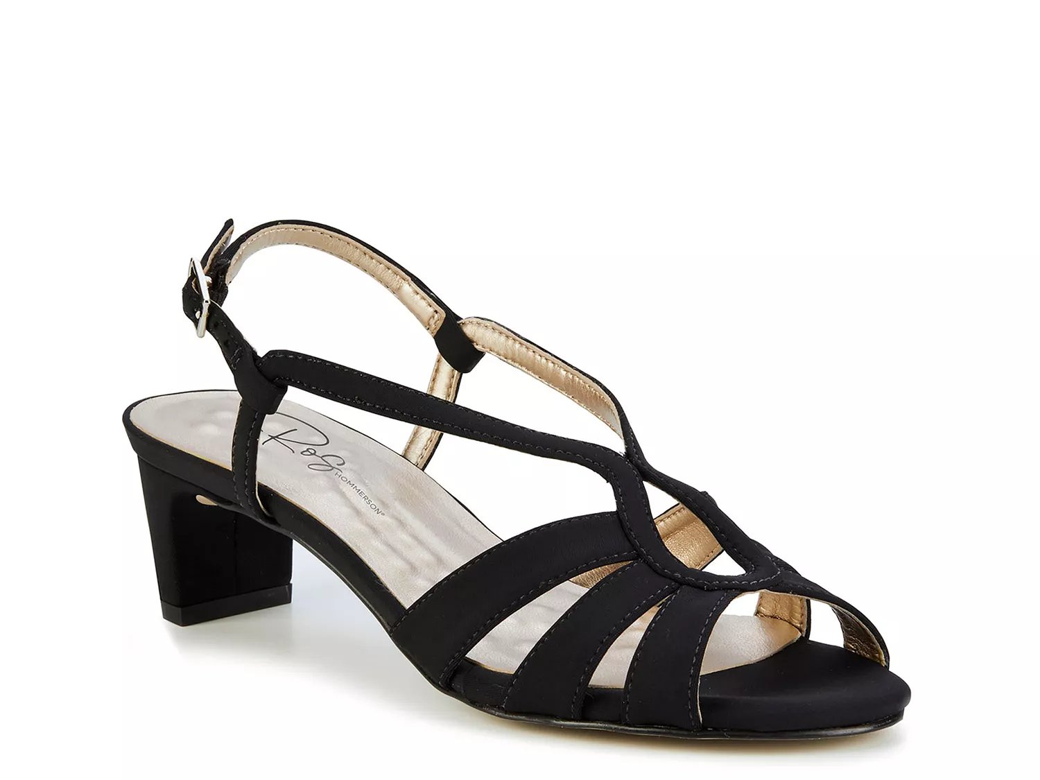 Ros Hommerson Wide Width Leandra Sandal | Women's | Black Textile | Size 10 | Sandals | Ankle Strap