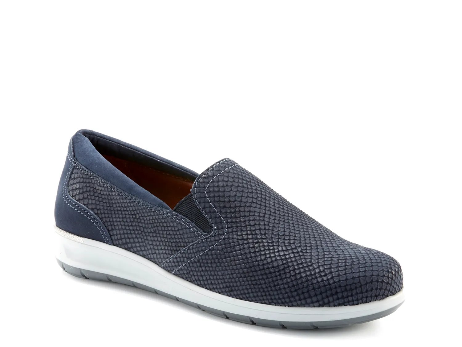 Ros Hommerson Wide Width Orleans Sneaker | Women's | Navy Snake Print Leather | Size 8 | Slip-Ons | Sneakers