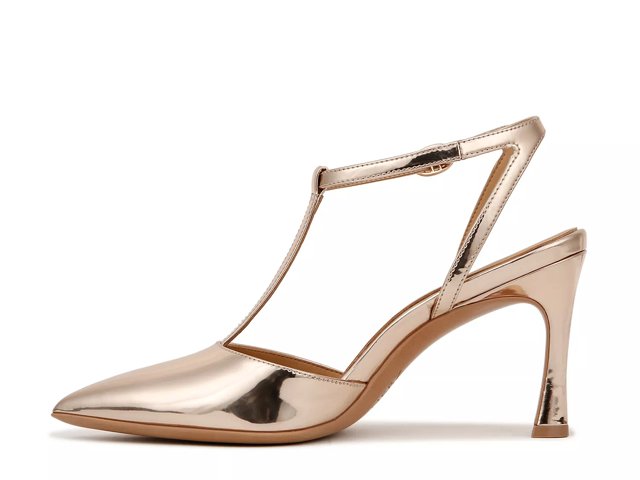 Rose gold metallic pumps shop