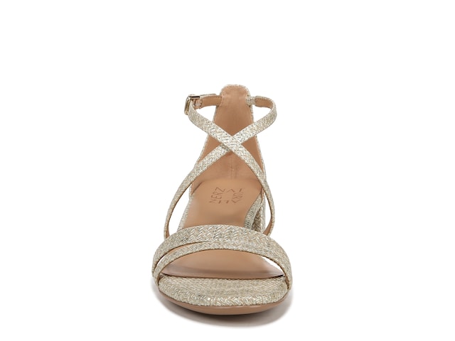 Rose Gold & Brown Glitter Strap Mule Sandals In Extra Wide EEE Fit
