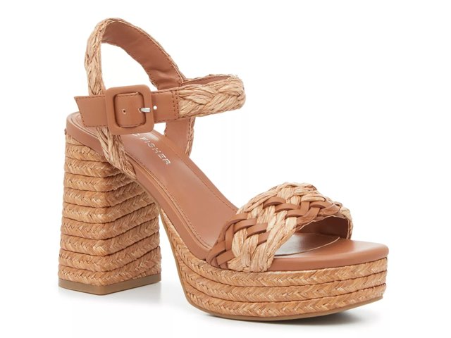 Marc Fisher Seclude Woven Block Heel Platform Sandals Multi