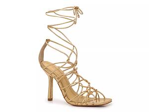 Sanga Gold Metallic Strappy High Heel Sandals