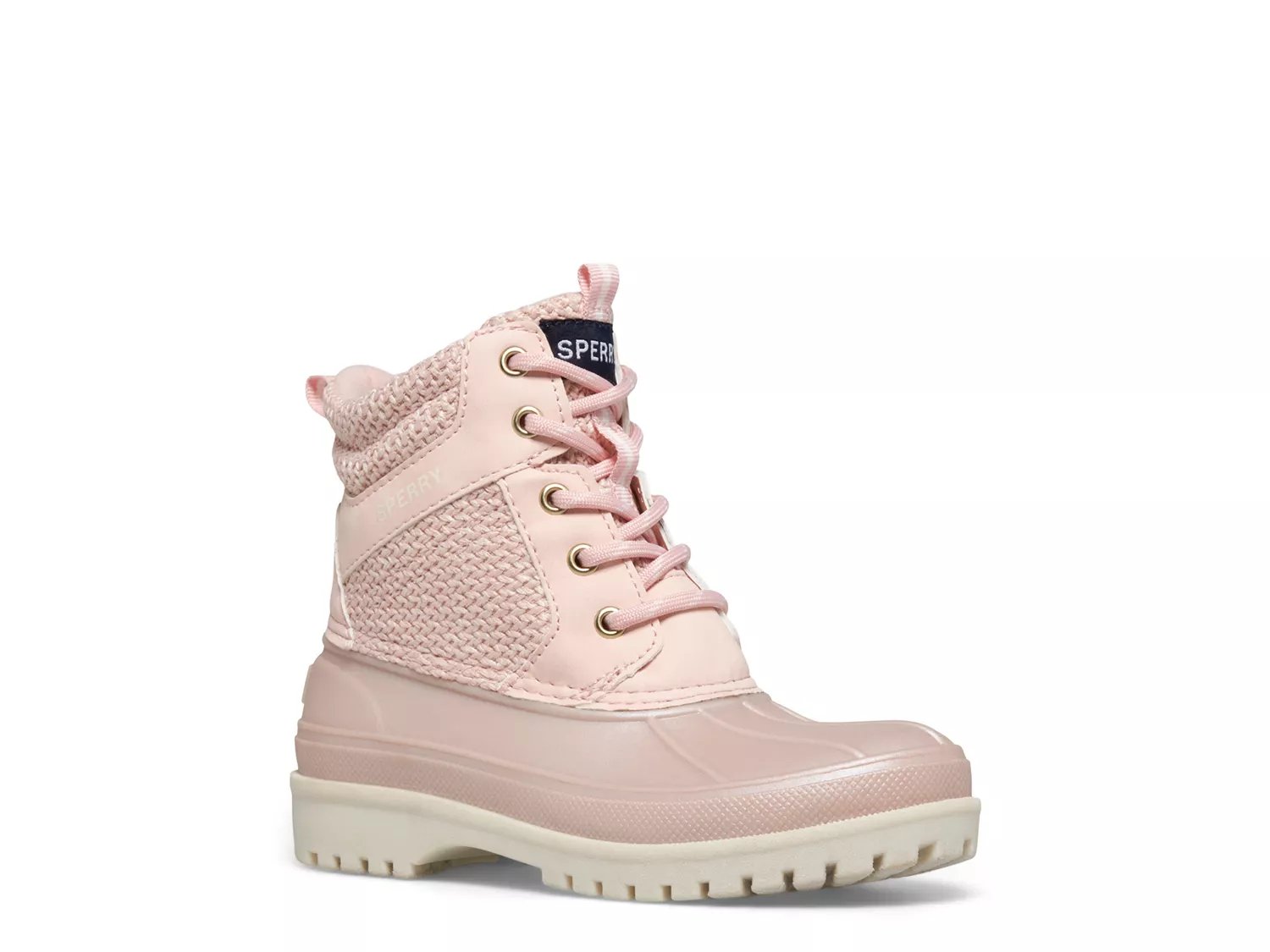 Pink and best sale white duck boots