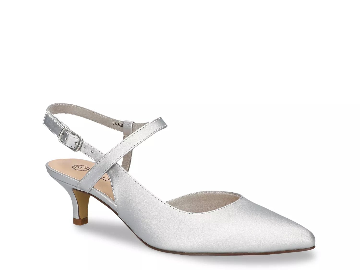 Bella Vita Kayce Pump | Women's | Silver Metallic | Size 6.5 | Pumps | Ankle Strap | Kitten
