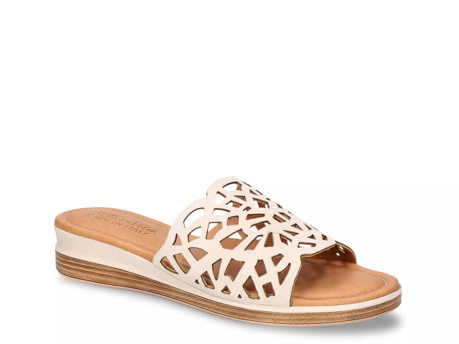 Bella Vita Extra Wide Width Cas Italy Wedge Sandal | Women's | Stone Ivory Suede | Size 10 | Sandals