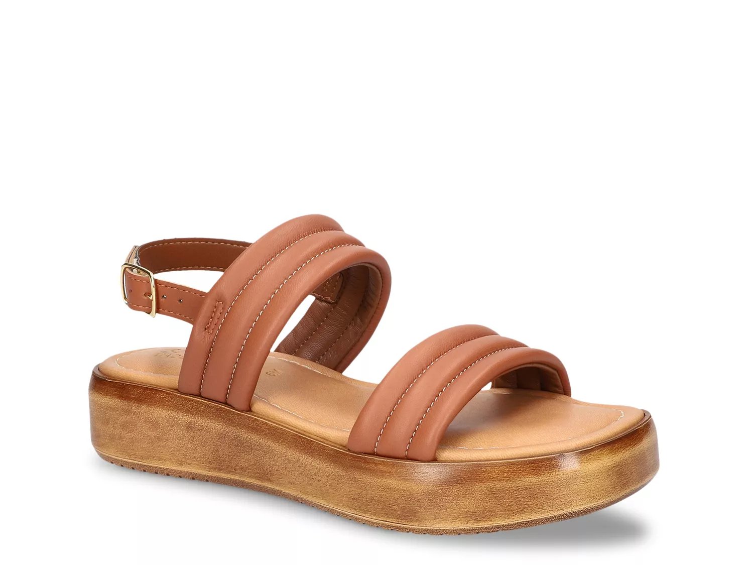 Bella Vita Wide Width Ode Italy Puffy Wedge Sandal | Women's | Whiskey Brown | Size 9.5 | Sandals