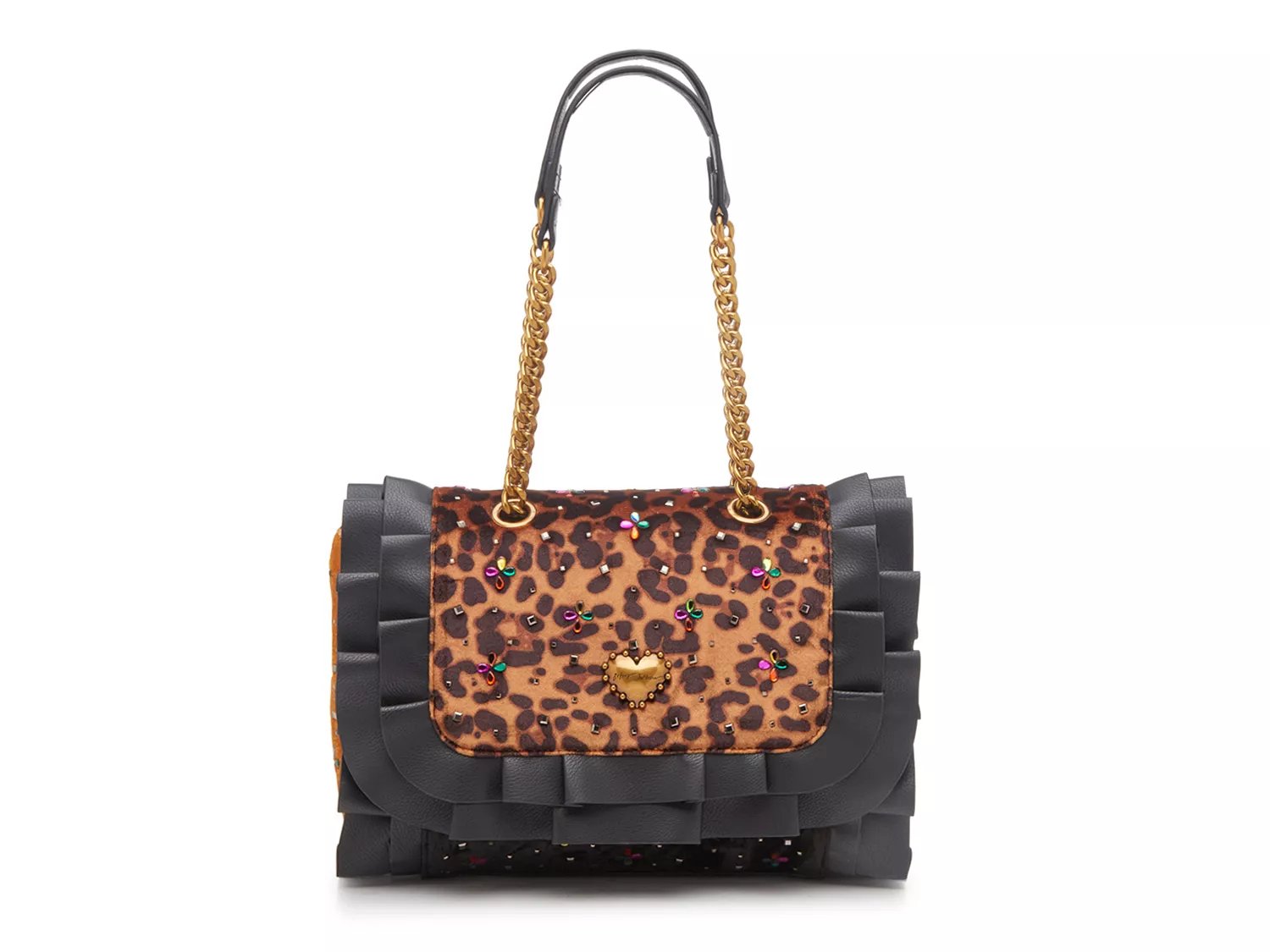 Leopard Ruffle Shoulder Bag