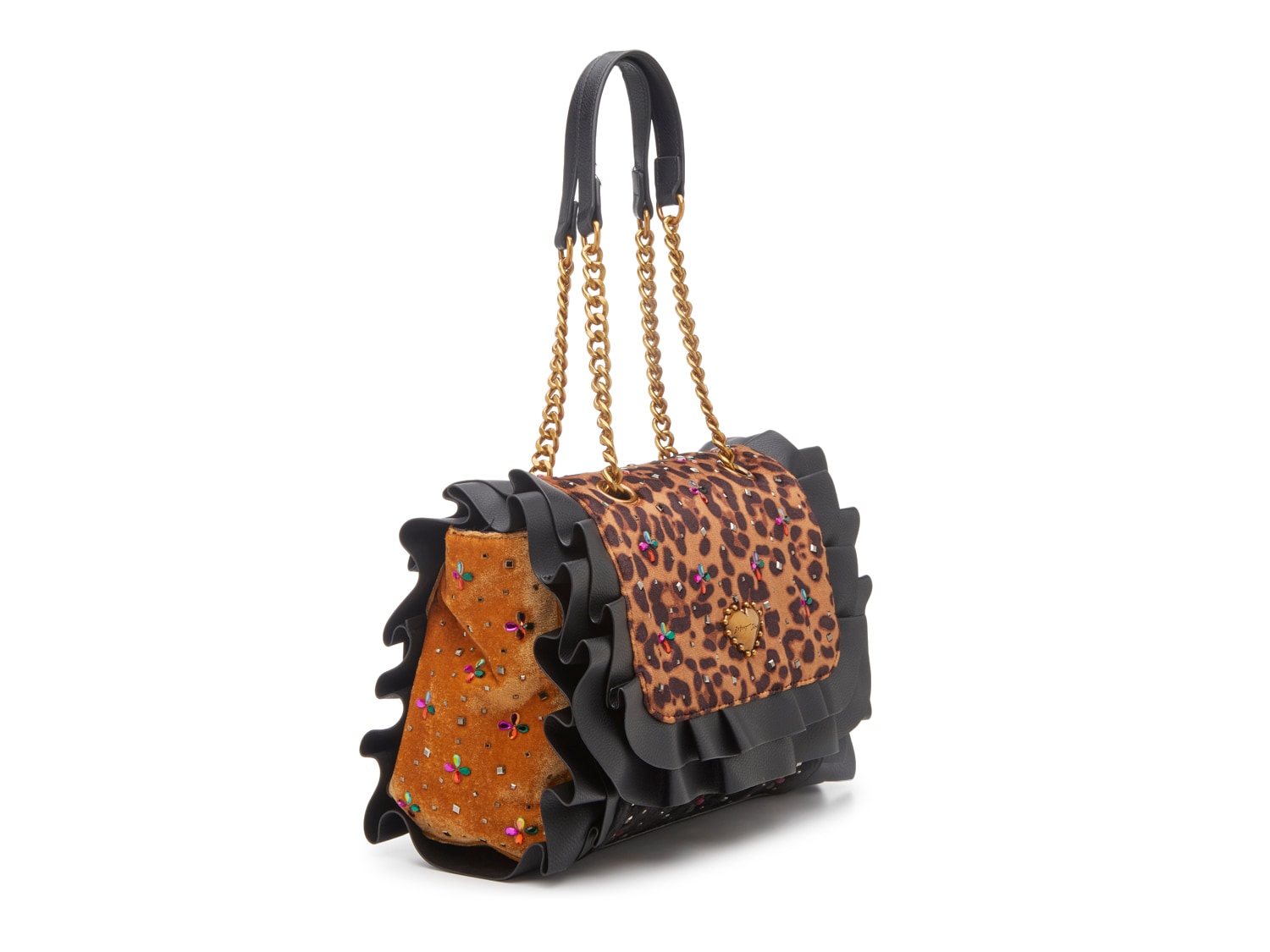 Leopard Ruffle Shoulder Bag