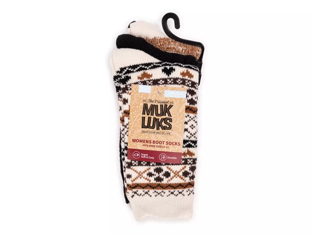 MUK LUKS Patterned Women s Boot Socks 3 Pack