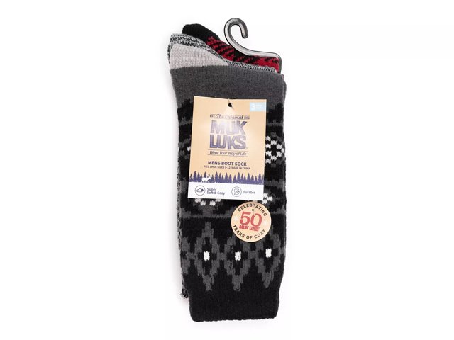 MUK LUKS Microfiber Men s Boot Socks 3 Pack Free Shipping DSW