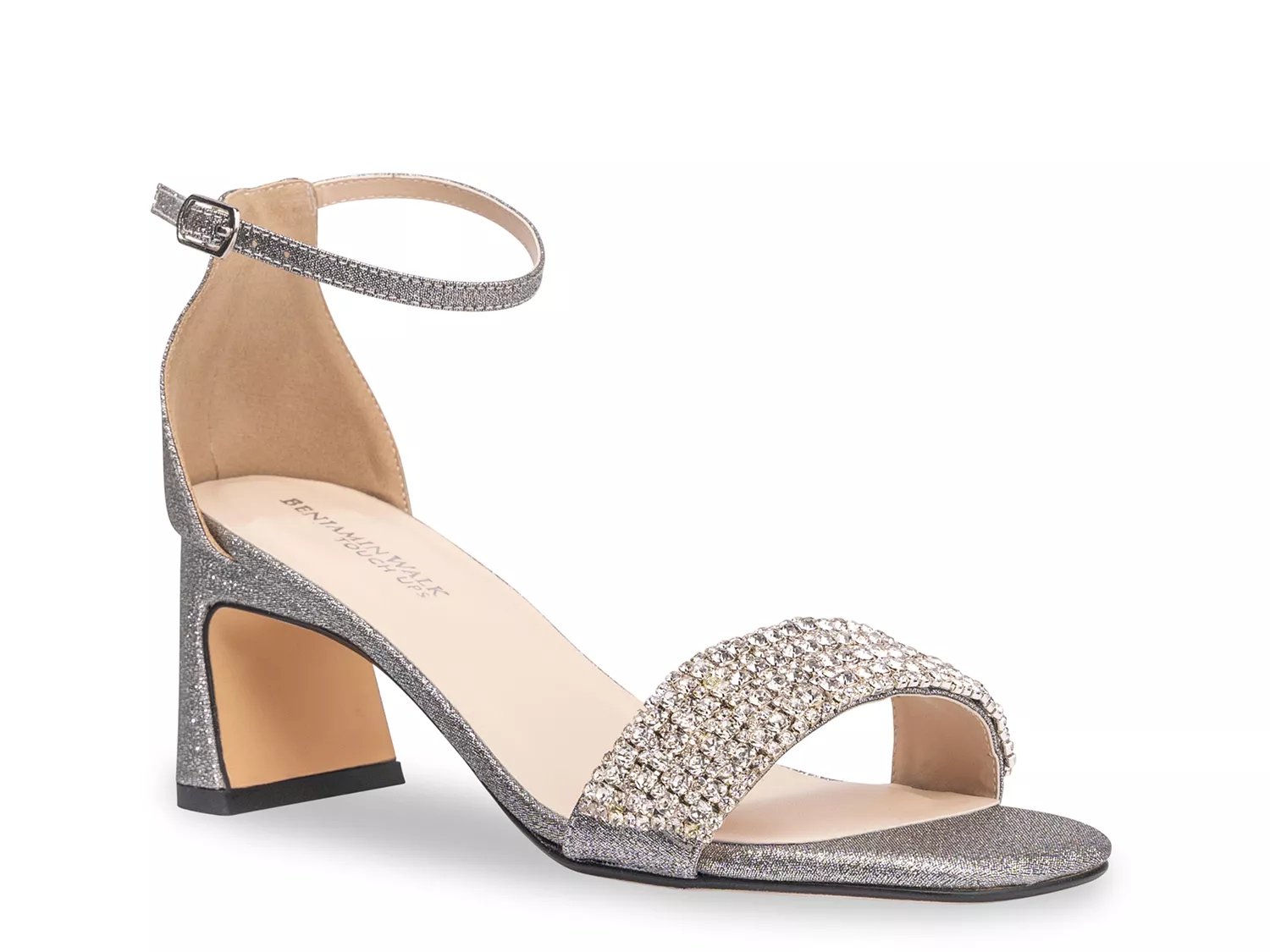 Touch Ups by Benjamin Walk Jade Sandal | Women's | Pewter | Size 11 | Heels | Sandals | Ankle Strap