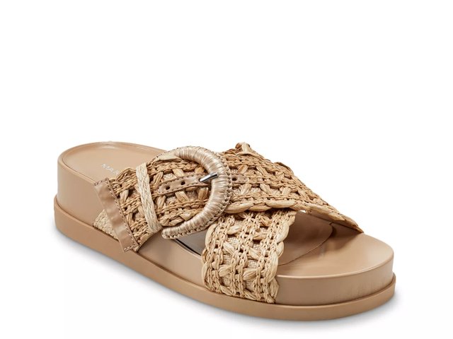 Marc Fisher Women s Welti Adjustable Padded Insole Slide Sandals