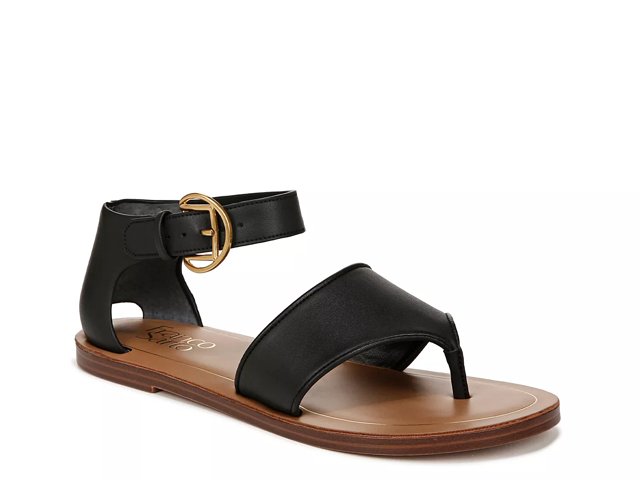 Franco sarto black flat sandals discount