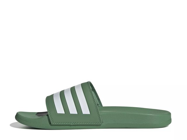 Adidas Men s Adilette Comfort Slide Sandals in Green Preloved Green Size 10.0