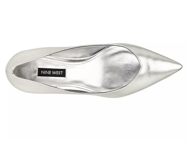 Nine west silver flats on sale