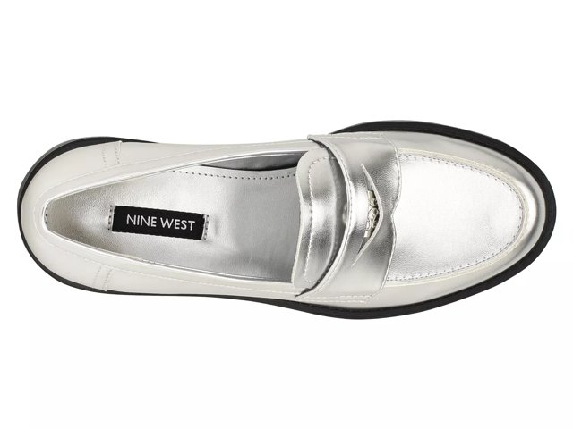 Nine west silver loafers top