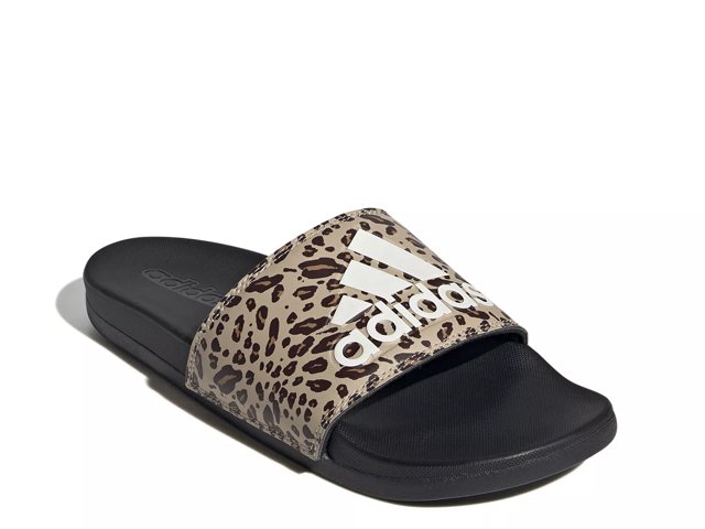 Adidas leopard slides outlet