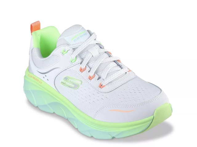 Skechers Sport D Lux Walker 2.0 Neon Notes 7.5 Women s White