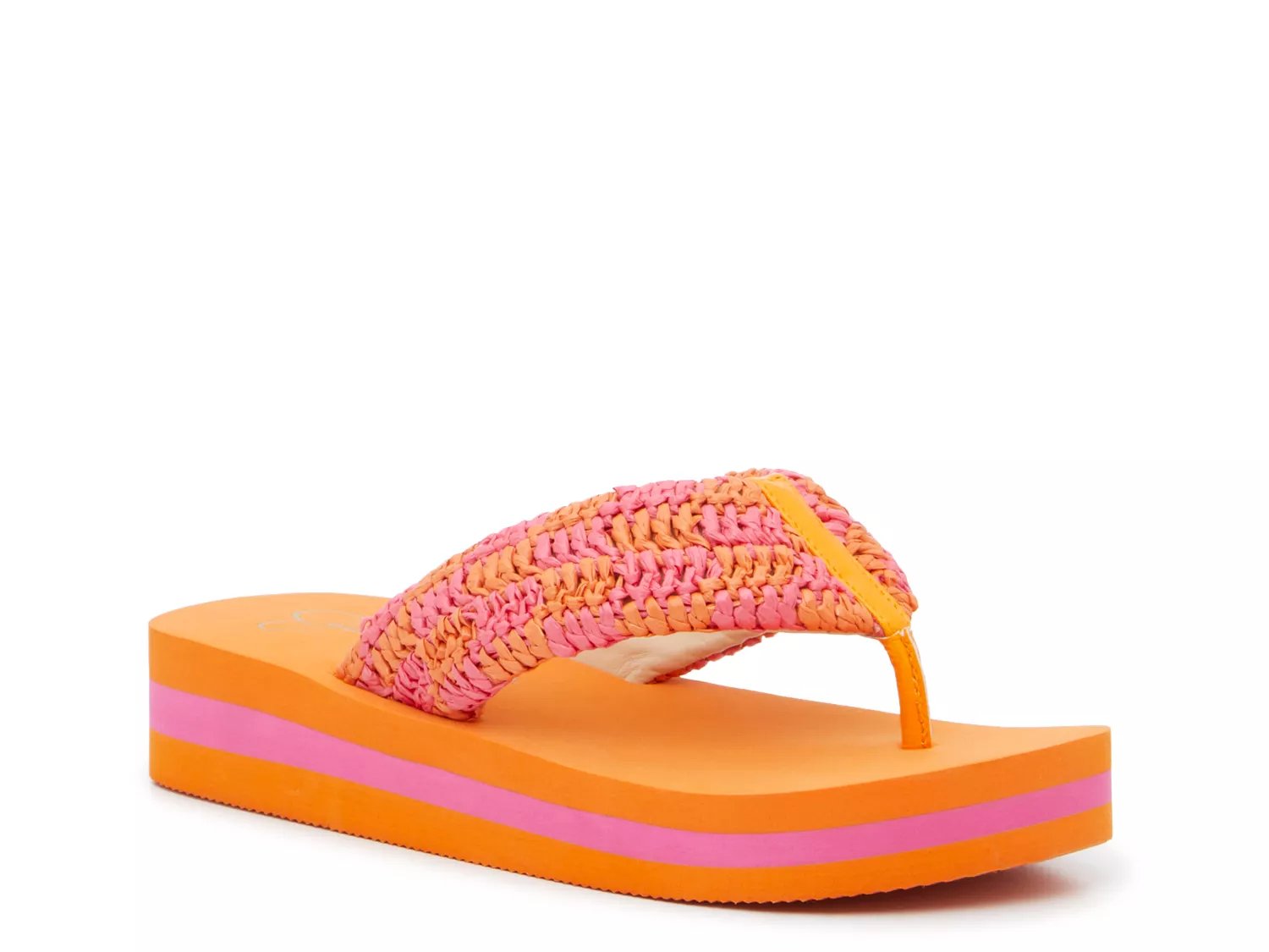 Jessica Simpson Baesal Platform Sandal | Women's | Sweet Clementine Orange/Hot Pink | Size 6 | Sandals