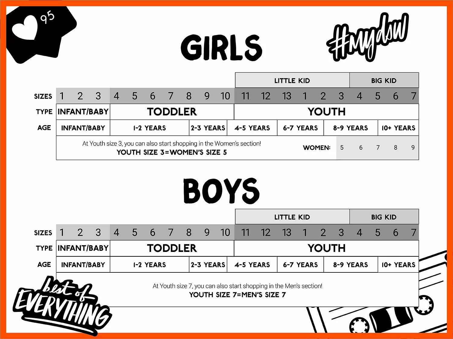 Keds infant size chart store