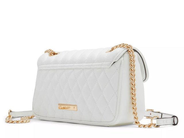 White crossbody bag hotsell with gold chain
