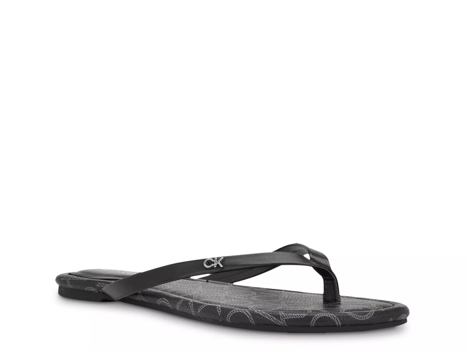 Calvin klein flip flops womens black on sale