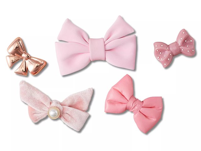Crocs Charming Bow Jibbitz Set 5 Pack Girl s Multicolor Pink Size One Size Small Accessories