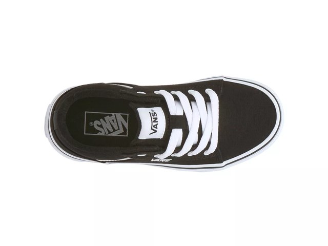 Vans Seldan Platform Sneaker Kids Girl s Black White Size 1 Youth Sneakers Lace Up