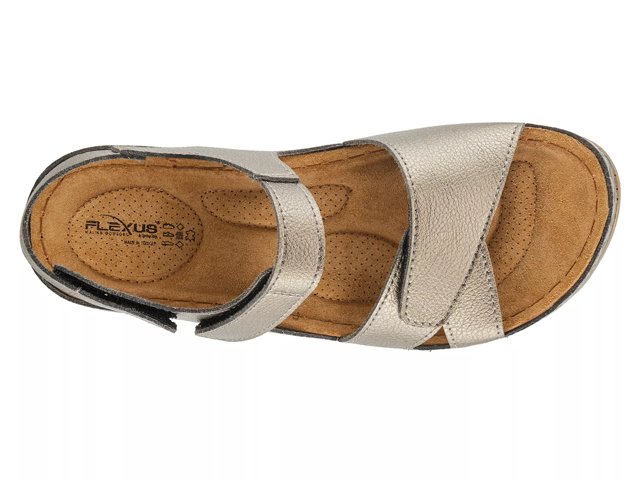 Flexus by Spring Step Ariel Women s Wedge Sandals Size 41 Pewter