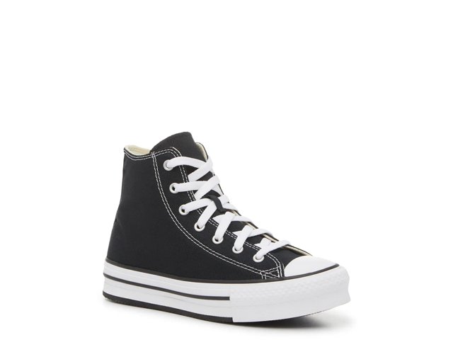 Kids Converse Chuck Taylor All Star EVA Lift Platform High Shoes 5.5 Black White