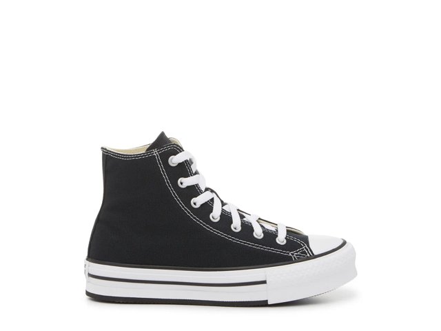 Kids Converse Chuck Taylor All Star EVA Lift Platform High Shoes 5.5 Black White