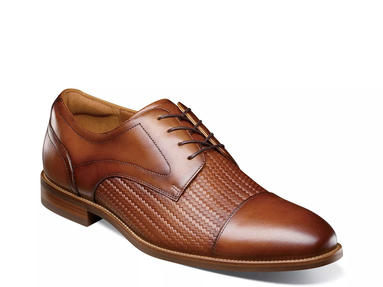 Florsheim Wide Width Rucci Weave Oxford | Men's | Cognac | Size 10.5 | Oxfords