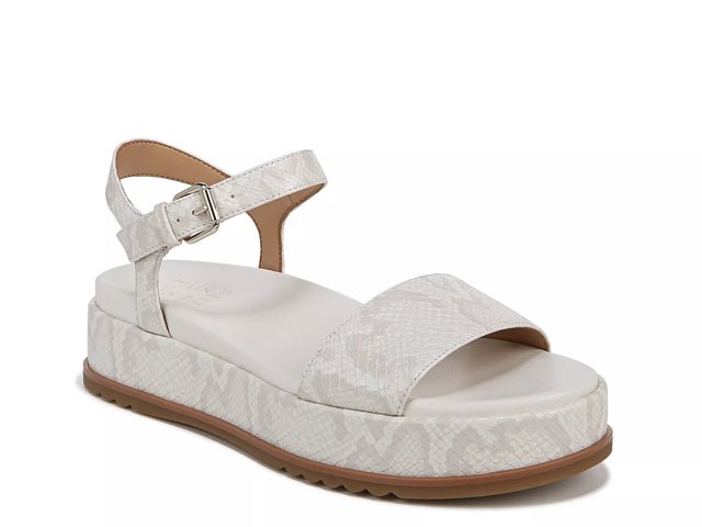 Naturalizer white wedge sandals hotsell