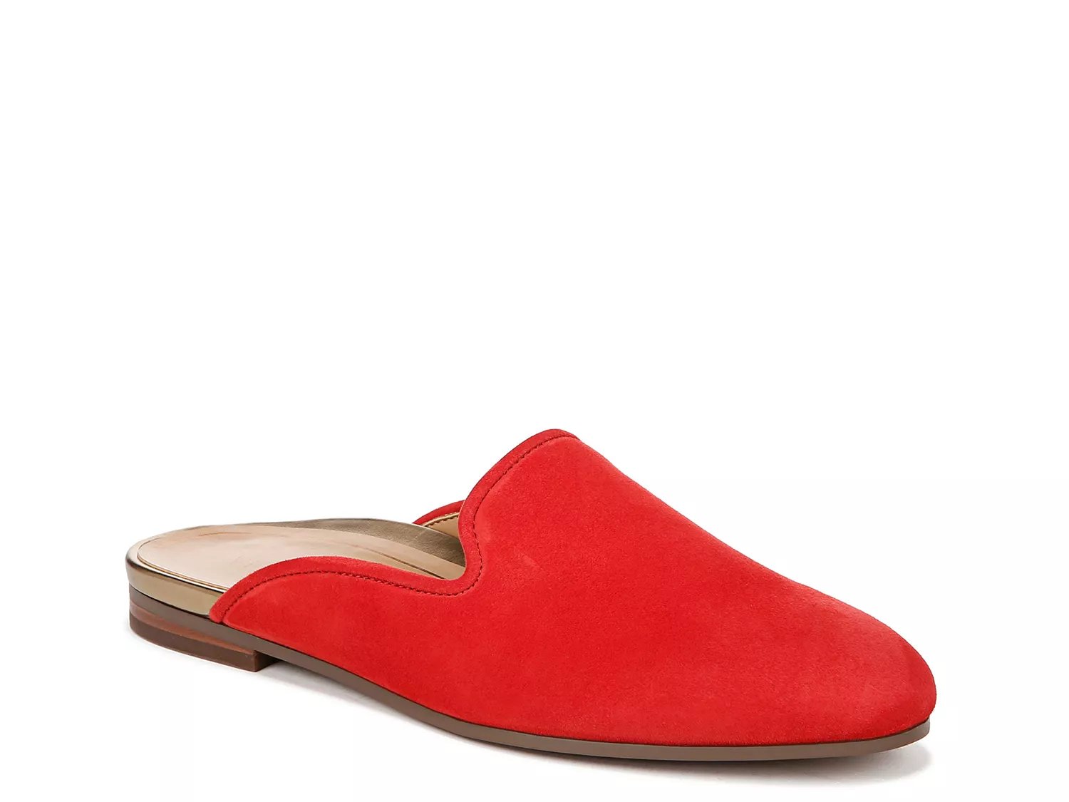 Red cheap suede mules