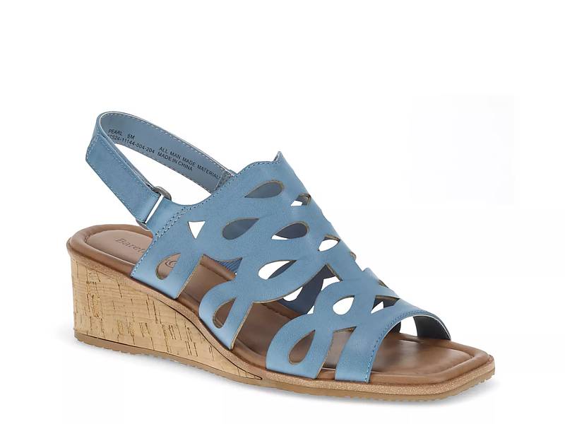 Ladies blue best sale wedge sandals