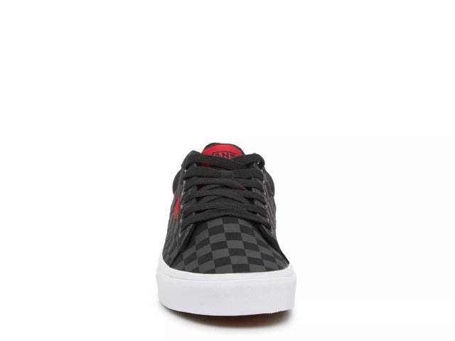 Black and dark grey checkered vans clearance