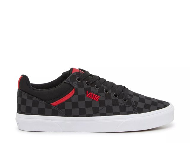 Vans Seldan Checkerboard Men s Skate Shoes Size 9.5 Black
